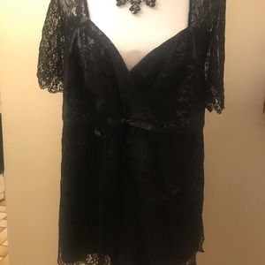 Beautiful Black Lace Blouse by Allen 3X